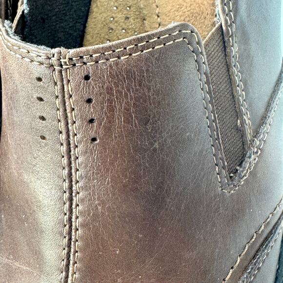 Earth Origins Brown Leather Chunky Wedge Platform Shoes Veronica Too Women 8.5 M - Picture 9 of 13